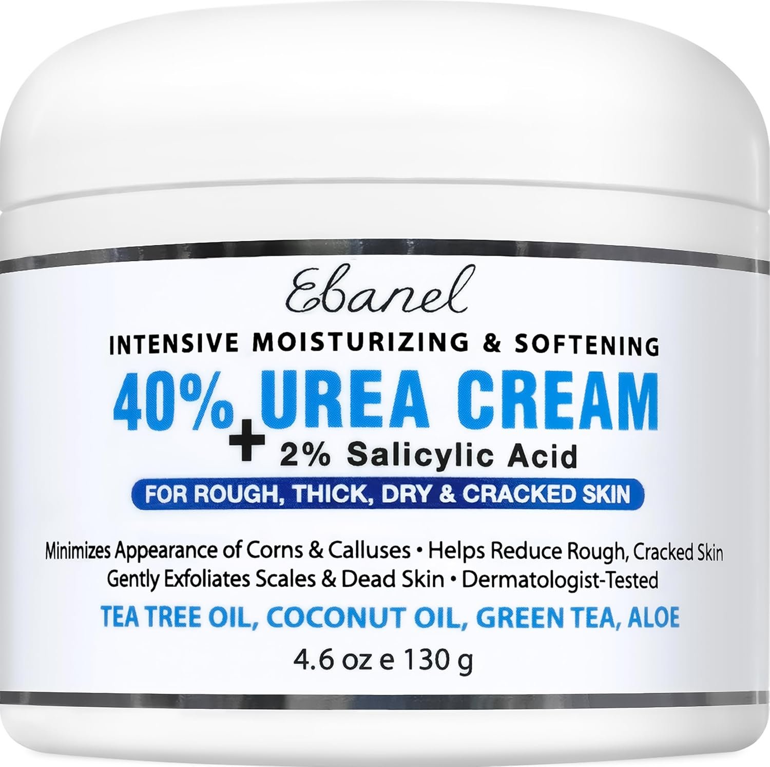 Ebanel Urea Cream Foot Cream for Dry Cracked Heels Feet Knees Elbows Hands, Foot Dead Skin Cuticle