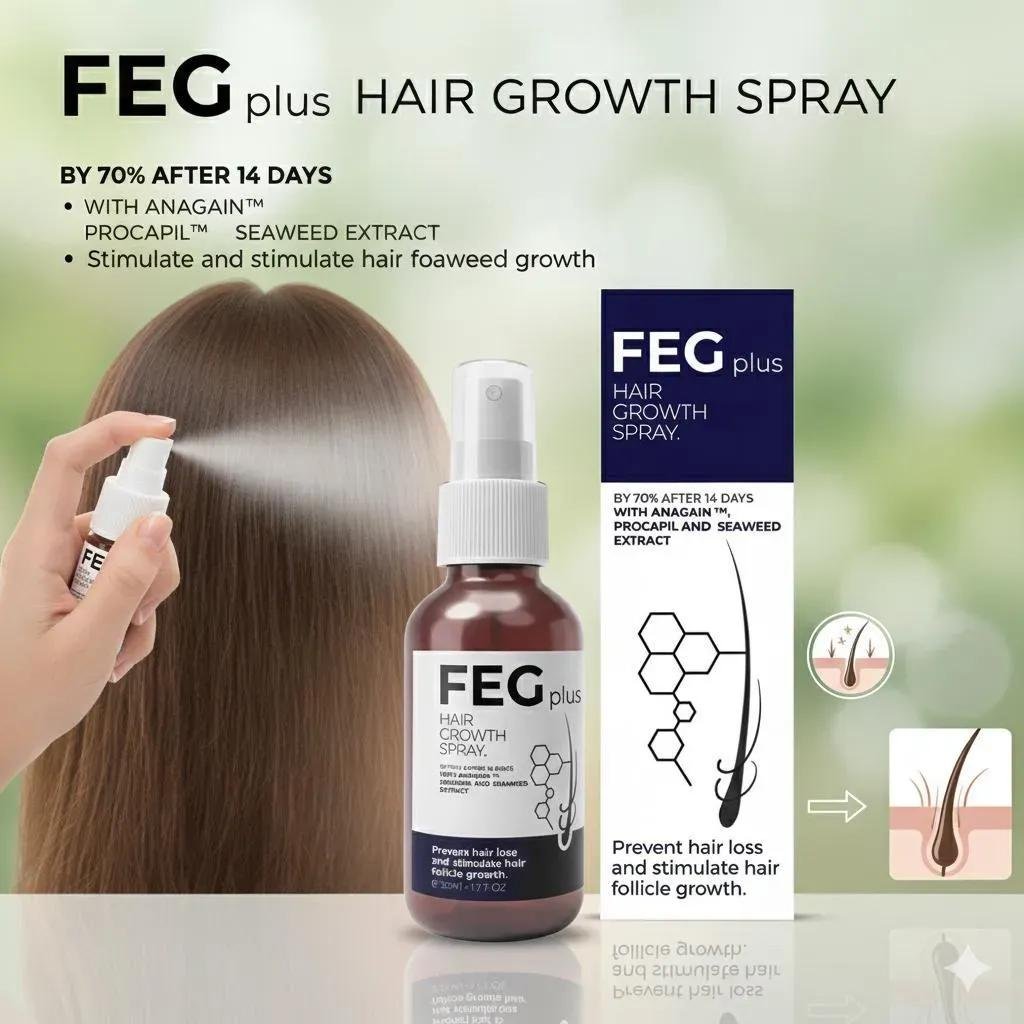 FEG Plus Hair Growth Spray 30ml for All Hair Types - Image 2